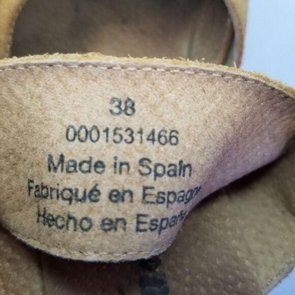 Free People Suede Park Circle Platform Buckle Round Toe Chunky Wood Clogs in Tan - Picture 11 of 16